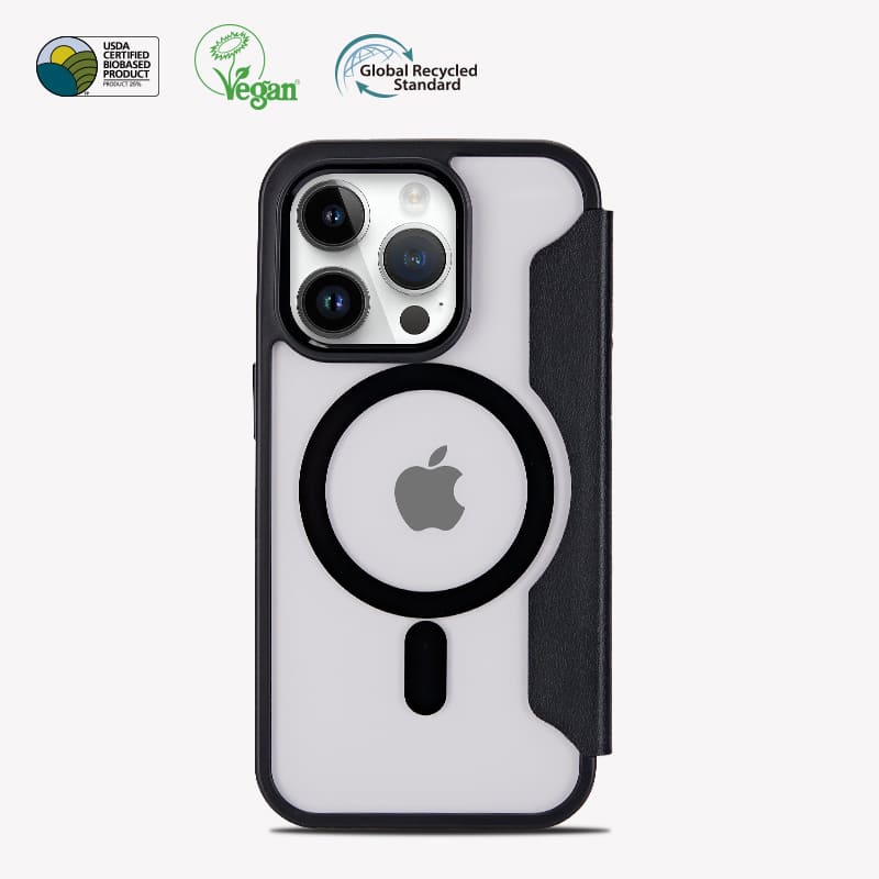 Clear PU flip cover phone case2